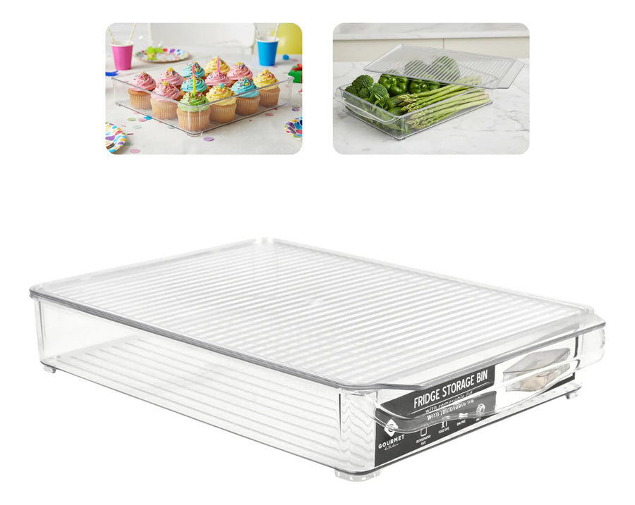 Organizador Acrilico Rectangular Tapa Contenedor