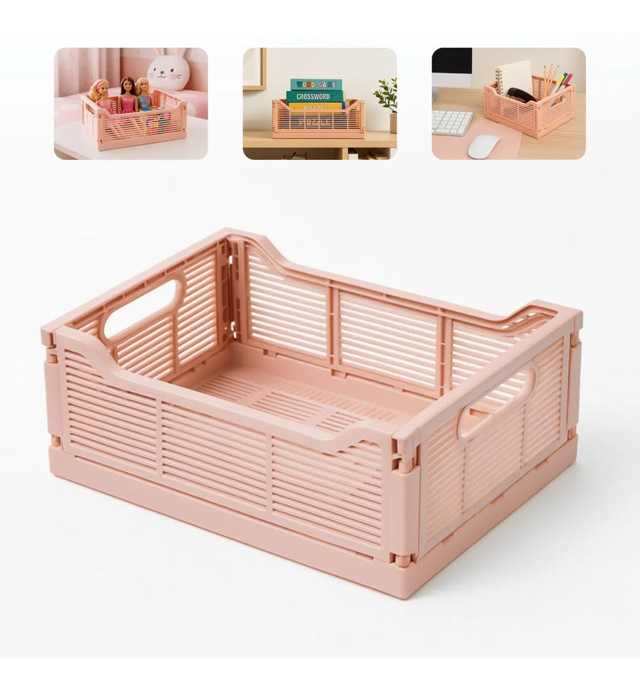 Caja Cesta Organizadora Plegable Multiuso Apilable 22x15x9cm