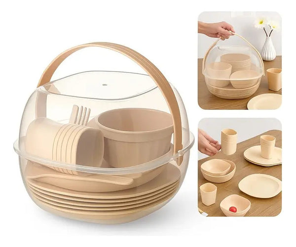 Set Picnic Atma Home Vasos Platos Para Picoteo 48 Piezas