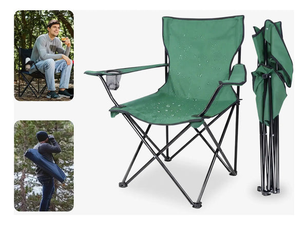 Silla Plegable Apoyabrazos Porta Vasos Camping Playa Picnic