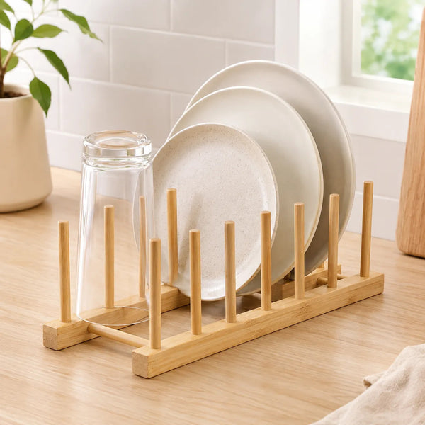 Escurridor De Loza Platos Bambu 7divisiones Cocina Atma Home